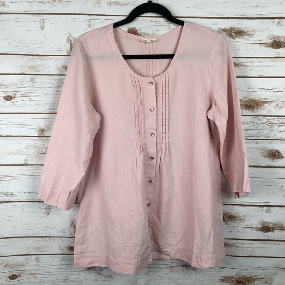 Eileen Fisher Tops - Eileen Fisher Pink Linen Blouse